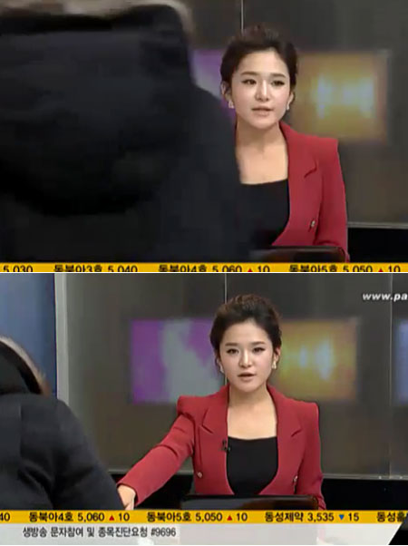 여도은 아나운서가 방송 사고에도 능숙하게 대처하는 영상이 화제다. / 팍스TV 당신의 마감전략 캡처