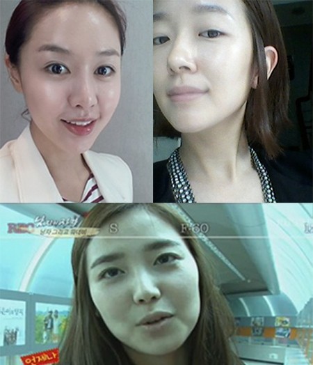 김민아, 박선영, 가애란 아나운서(왼쪽 위부터 시계방향으로)가 민낯을 뽐내고있다. /김민아, 박선영 트위터, KBS2 남자의 자격 방송 캡처