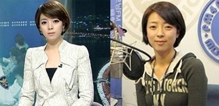 배현진 아나운서의 화장 전(오른쪽)과 화장 후 모습. / MBC 방송 캡처