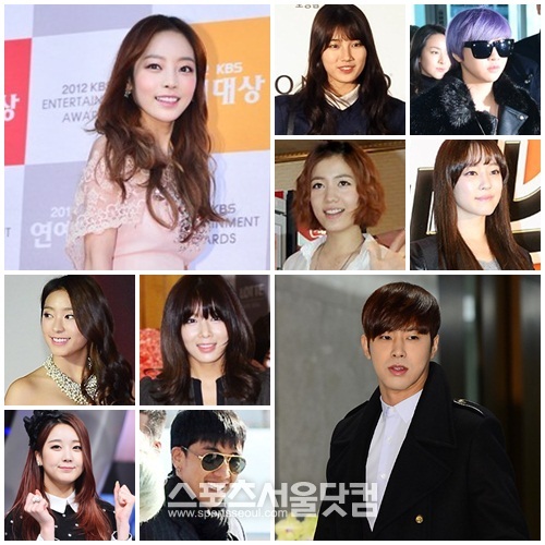 전라도 광주 출신의 아이돌 스타들. 구하라, 수지, 공민지, 화영, 고우리, 유노윤호, 보라, 유빈, 수빈, 승리(왼쪽 위 시계방향)./더팩트DB