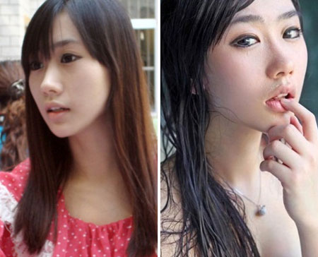 낮에는 유치원 교사(왼쪽) 밤에는 섹시 모델로 활동하는 저우첸야. / 저우첸야 웨이보