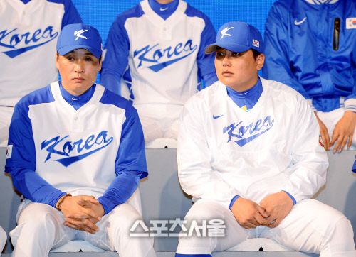 [스포츠서울] 일본프로야구 경험을 가진 이승엽(왼쪽)과 김태균은 일본 대표팀에서도 무서워하는 멤버들 중 하나다. 박성일기자sungil@sportsseoul.com