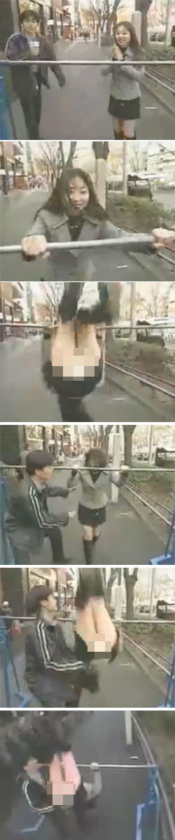 여성의 속옷을 모자이크 없이 노출시킨 일본 방송 영상이 국내 네티즌들을 놀라게 했다./해당 영상 캡처