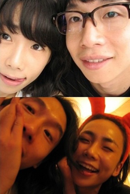 봉태규(아래 왼쪽)-이은이 지난해 결별한 것으로 알려졌다. /봉태규 미니홈피