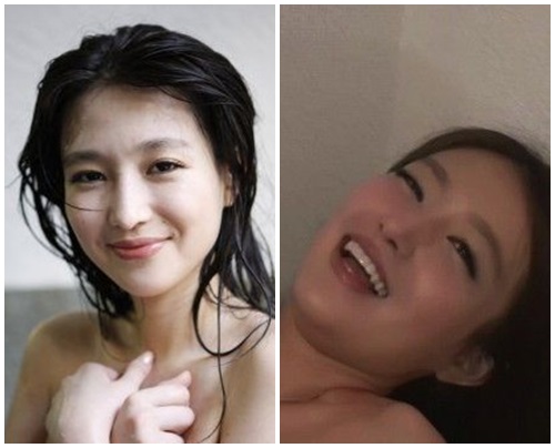일본 주간포스트를 통해 데뷔한 모델 유리(왼쪽)가 AV배우 가시와기 미레이와 같은 인물이라는 주장이 제기되고 있다./잡지 화보, 영상 일부