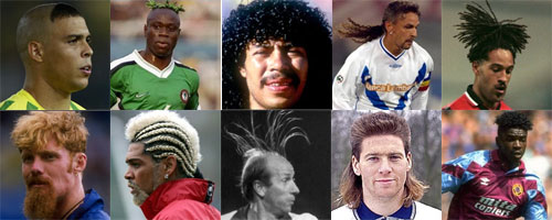 이색적인 헤어 스타일을 보였던 축구 레전드들의 모습이 화제를 모으고 있다. / 출처=아일랜드 외신 캡처