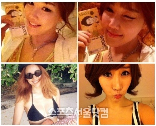 낸시랭, 곽현화, 이효리(위부터 시계 방향) 섹시 스타들의 과다 노출 범칙금 반응이 화제다. / 각 스타 트위터