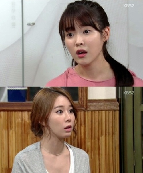 아이유(이순신 역)가 극 중 언니인 유인나(이유신 역)에게 화를 내고 있다./KBS 최고다 이순신 방송화면 캡처