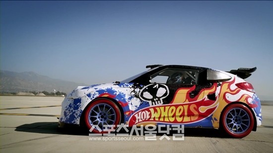 핫휠 팀의 스턴트 묘기에 사용됐던 스턴트 카 현대차 ‘벨로스터’.