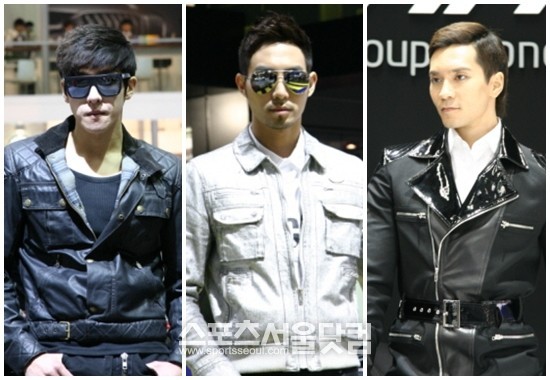 2013 서울모터쇼가 29일 오전 경기 고양 일산 킨텍스에서 공식 개막한 가운데, 레이싱 보이들이 차량 옆에서 포즈를 취하고 있다. /고양=이철영 기자.