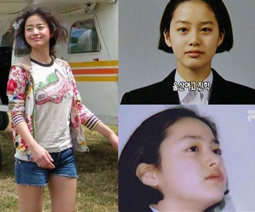 김태희의 과거 사진. 왼쪽 사진은 7년 전 화보사진이고, 오른쪽 사진은 범생이로 알려졌던 학창시절 사진이다. / 사진출처=온라인 커뮤니티