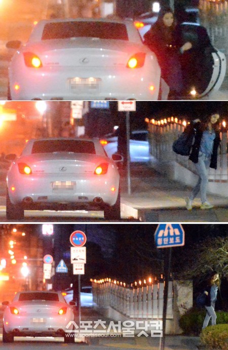 데이트를 마친 토니안이 혜리를 숙소에 내려 주고 들어가는 뒷모습을 지켜보고 있다.