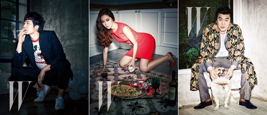 배우 박해일, 공효진, 윤제문이 자세를 취하고 있다.(왼쪽부터) / 패션잡지 W 코리아 제공
