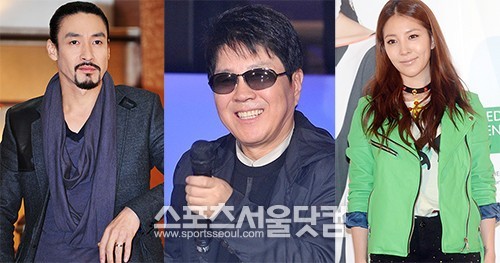 신성우(왼쪽)-보아가 조용필(가운데)의 컴백 저력에 감격했다. /더팩트DB