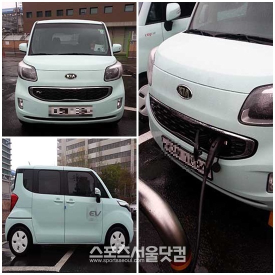 레이 EV의 외관은 가솔린 모델과 나란히 주차돼 있으면 쉽게 유관으로는 구분이 어려울 정도로 큰 차이가 없다.