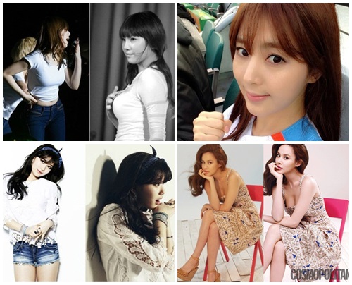 소녀시대 태연, 배우 한채아, 가수 아이비, 미쓰에이 수지(왼쪽 위부터 시계방향)/온라인 커뮤니티, 한채아 트위터