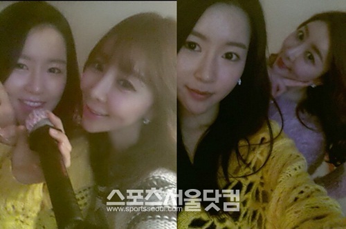 원자현(오른쪽)과 항공 승무원인 여동생의 다정한 모습.