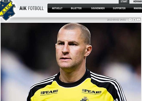 심장 발작으로 돌연사한 크로아티아 출신 골키퍼 이반 투리나(AIK). / AIK 구단 홈페이지캡처