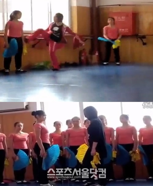 중국의 한 무용교사가 학생들을 폭행하고 폭언을 퍼붓는 영상이 공개됐다. / 영상 캡처