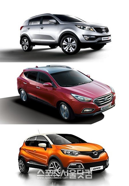 소비자들의 인식과 소비패턴 등의 변화로 스포츠유틸리티차량에 대한 선호가 높아지고 있다. 기아자동차의 스포티지R, 현대자동차의 투싼ix, 르노삼성자동차의 QM3 (위부터)