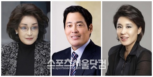 신세계 그룹 오너 일가인 이명희 회장, 정용진 부회장, 정유경 부사장(왼쪽부터).