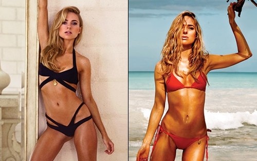 킴벌리 가너가 다른 디자인의 수영복을 입고 섹시미를 뽐내고 있다.