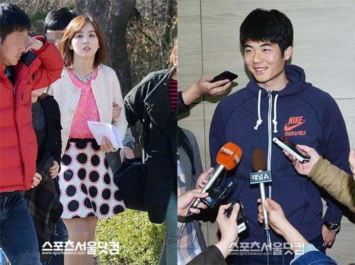 한혜진(왼쪽)과 기성용이 7월 결혼 소식을 알리며 축구 선수-미녀 스타 부부 대열에 합류하게 됐다. / 더팩트 DB