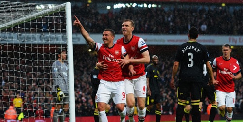 위건 애슬레틱을 대파하고 잉글리시 프리미어리그 4위 자리를 탈환한 아스널./ skysports 캡처