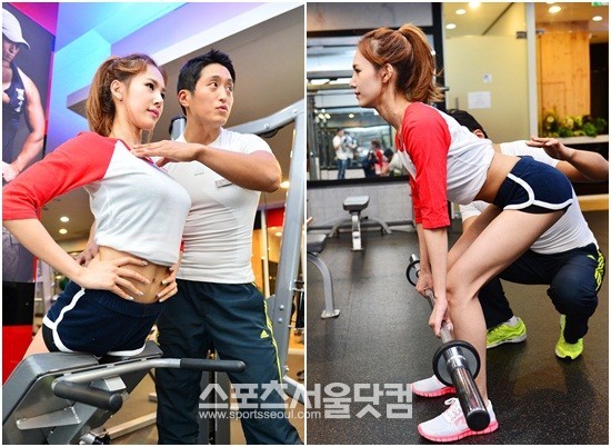 은정은 더욱 탄탄한 허리 라인을 만들기 위한 운동에도 집중하고 있다.