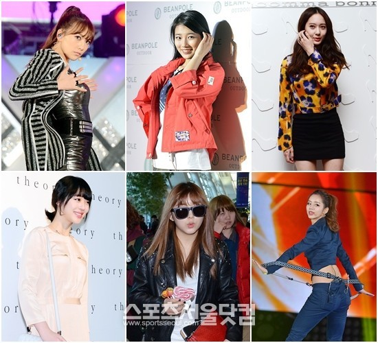 강지영, 수지, 크리스탈, 혜리, 권소현, 설리(왼쪽 위부터 시계방향)등 1994년에 태어난 스타들은 7월 1일부터 바뀌는 법 때문에 성년의 날을 놓고 고민해야하는 상황에 빠졌다. / 더팩트 DB