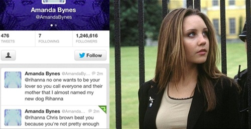 자신의 트위터의 리한나를 향한 독설을 날려 화제가 되고 있는 아만다 바인스(오른쪽). / 아만다 바인스 트위터, 영화 스틸컷