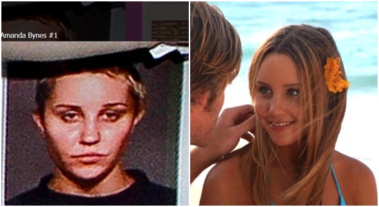 24일 뉴욕 경찰에 체포된 아만다 바인즈의 머그샷(왼쪽)이 공개돼 화제다./영화 러브렉트 스틸컷