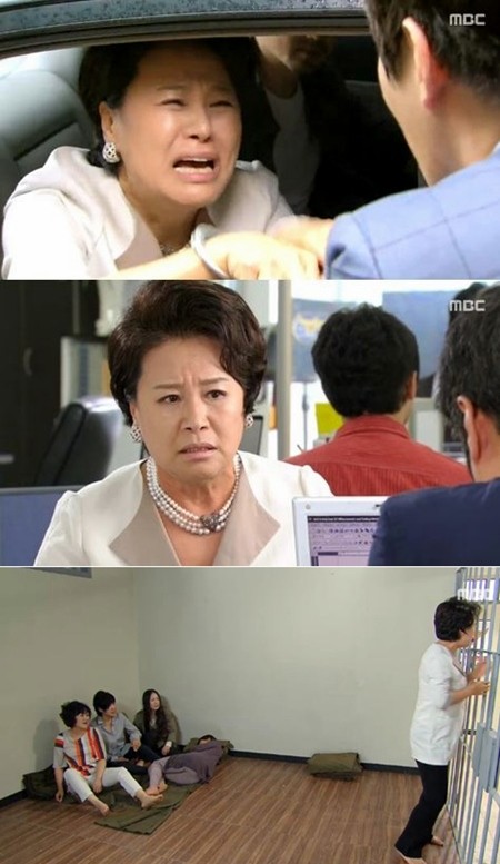 8일 방송된 MBC 주말드라마 백년의 유산에서는 방영자(박원숙 분)이 경찰 조사를 받기위해 체포당했다./MBC백년의 유산방송 캡처