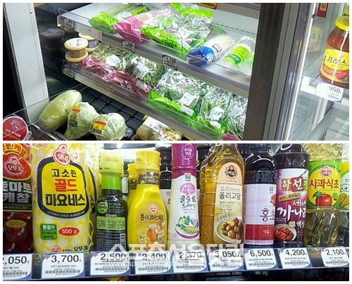 매장 한 쪽에는 채소, 두부, 깐 마늘, 생강 등 대형마트에서나 볼 수 있는 제품들이 즐비했다.