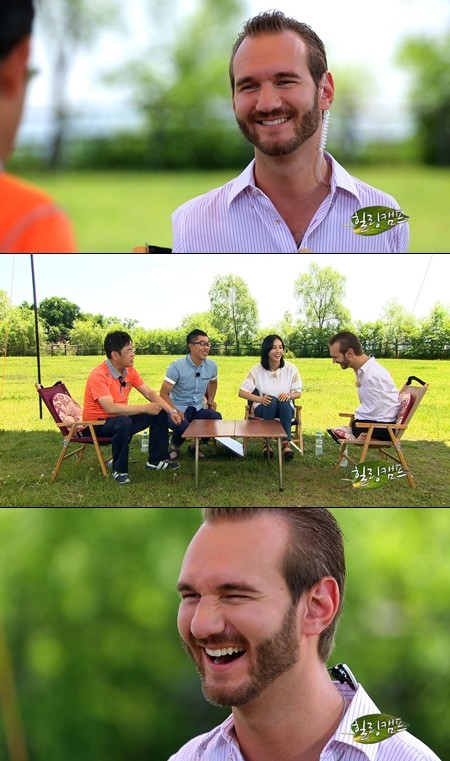 행복 전도사 닉 부이치치가 힐링캠프 방송 이후 첫 외국인 게스트로 녹화에 참여했다. /SBS 제공