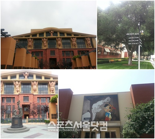 미국 캘리포니아 버뱅크에 있는 월트디즈니 스튜디오에는 월트디즈니사의 다양한 캐릭터로 만들거나 새겨진 건물이 눈에 띄었다./로스앤젤레스=김가연 기자