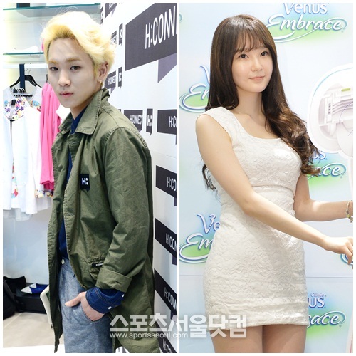 키(왼쪽)가 강민경에게 사심을 표현해 눈길을 끌고 있다./더팩트DB