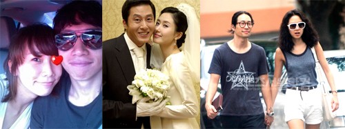 연예계 장수 커플이었던 이은-봉태규(왼쪽), 김주혁-김지수(중앙), 류승범-공효진이 결별로 주위를 안타깝게 했다. /이은 미니홈피, 흐르는 강물처럼 홈페이지, 더팩트 DB