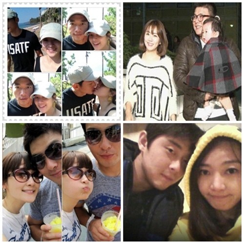 왼쪽 위 시계 방향으로 김남일-김보민 부부, 김태균-김석류 부부, 박병호-이지윤 부부, 김도수-정희정 부부 / 김보민 트위터, 박병호 트위터, tVN 제공, 아이웨딩네트웍스 제공