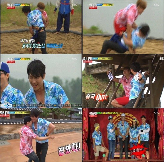 정우성이 씨름과 이름표 떼기 대결에서는 불타는 승리욕을 발산했다.