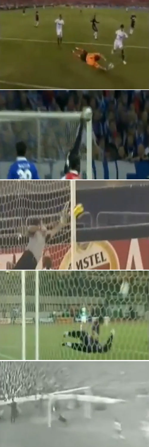 역대 골키퍼 베스트 30에 선정된 골키퍼들이 환상적인 선방을 보여주고 있다. / 유튜브 영상 캡처