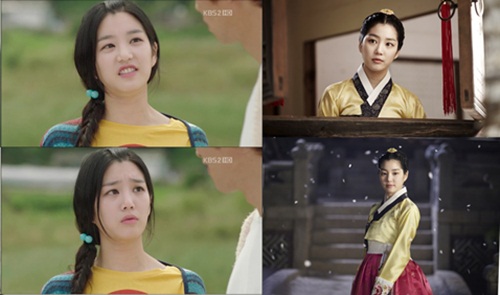 이유기가 강초코(왼쪽) 역과 박청조 역 사이에서 180도 다른 연기를 펼쳐 눈길을 끌고 있다./KBS2 세상 어디에도 없는 착한남자, MBC 구가의 서 방송 캡처