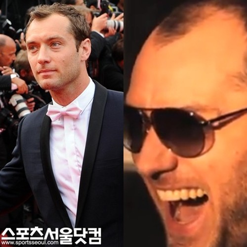 주드로의 탈모가 누리꾼들의 관심을 집중시키고 있다. 지난 2011년 탈모가 진행되기 전 모습 (왼쪽)과 2012년 보그 아이웨어 촬영 현장의 모습. / 노시훈 기자, 유튜브 화면 캡처