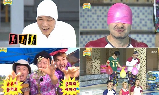 6일 오후 방송된 MBC 무한도전은 병원에 입원한 정형돈-정준하 대신 게스트로 참여한 데프콘과 서장훈이 멤버들과 함께 다양한 게임을 소화했다./MBC 무한도전 방송 캡처