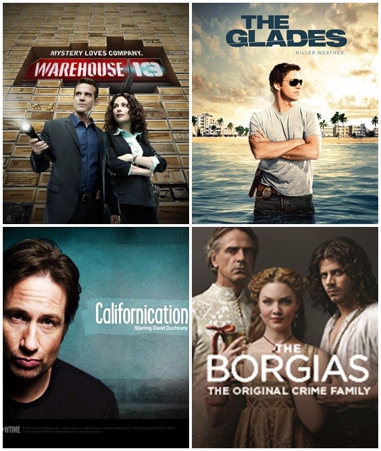 수퍼액션이 웨어하우스13 4와 글래이즈3를, 캐치온이 캘리포니케이션6와 보르지아3를 각각 방영한다. / CJ E&M 제공