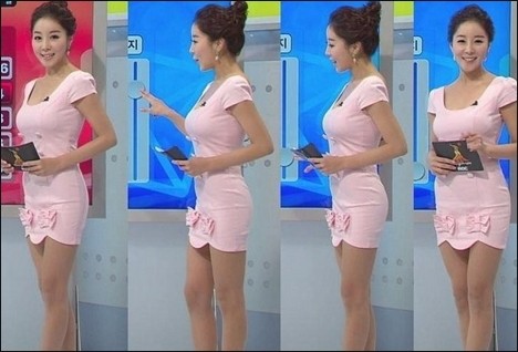 원자현이 방송에서 볼륨 몸매를 자랑하고 있다./MBC 방송 캡처