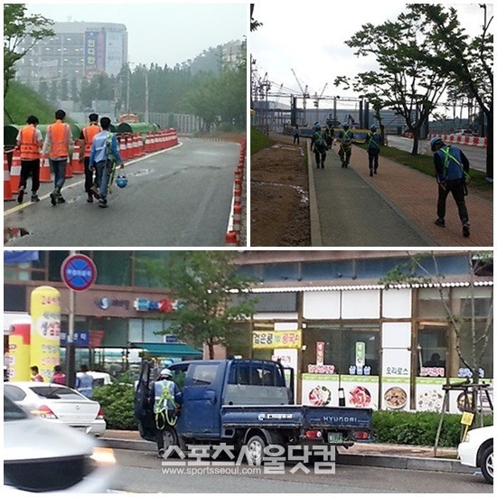 주차공간이 없어 불법주차를 해놓은 근로자들은 걸어서 30~40분이 되는 거리를 하루에도 수차례 왔다갔다하고 있다.