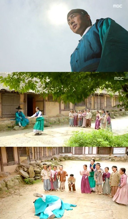 20일 방송된 불의 여신 정이에서 광해(이상윤 분)가 정이(문근영 분)를 따라 게임을 즐기다가 넘어지는 장편이 전파를 타, 시청자들의 웃음보를 자극했다./MBC 불의 여신 정이방송 캡처