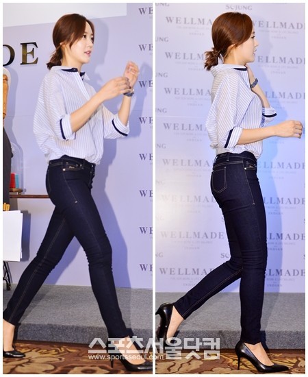 세정그룹 창립 40주년 통합 유통 브랜드 웰 메이드 론칭 행사가 26일 오전 서울 중구 프라자호텔에서 열린 가운데 배우 성유리가 포토타임을 갖고 있다. / 배정한 기자