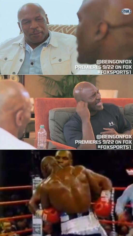 전설적인 두 복서 마이크 타이슨과 에반더 홀리필드가 16년 전 핵이빨 사건을 돌아보며 지난 추억을 회상했다. / 유튜브 영상 캡처